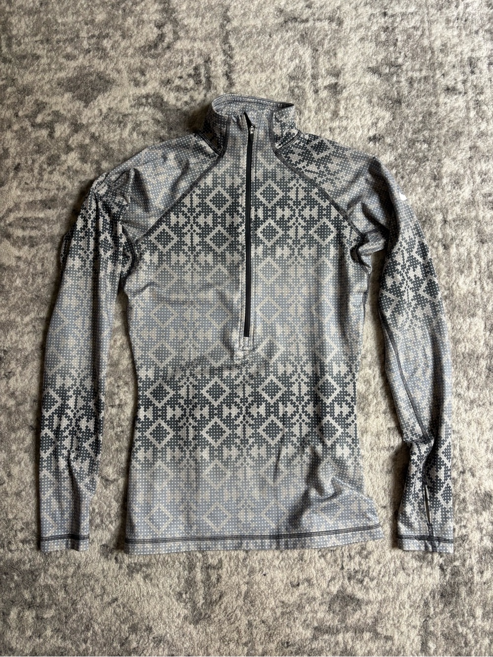 Nike Gray Patterned Half-Zip Performance Top